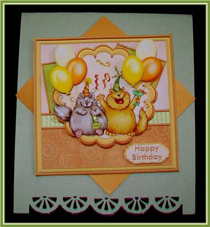 Party Animals Birthday Card Topper & Decoupage by Rae Trees
