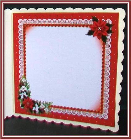 8x8 Traditional Vintage Christmas Scene Red Insert Plate by Rae Trees