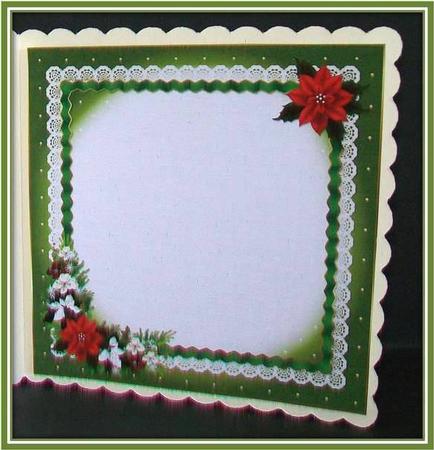 8x8 Traditional Vintage Christmas Scene Green Insert Plate by Rae Trees