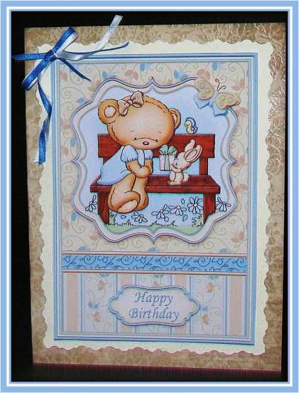 Present in the Park Birthday Friend Card Topper & Decoupage by Rae Trees