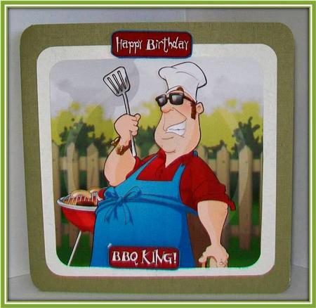 Barbeque Dude 8x8 Qiuck Card by Rae Trees