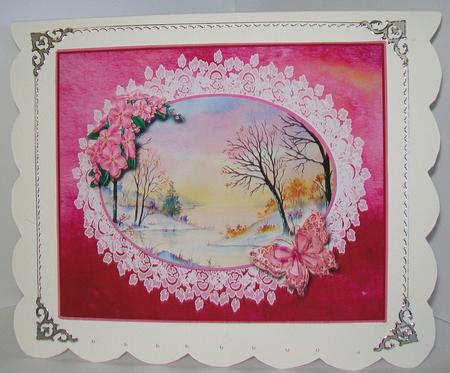 Lake in Snow Decoupage Topper by Rae Trees