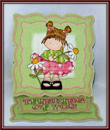 Sweet Little Girl with Dasies Shaped Easel Card Mini Kit by Rae Trees