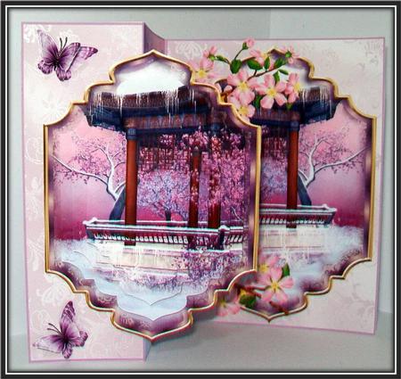 Oriental Winter No Holes Fold Card by Rae Trees