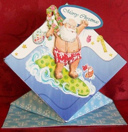Surfing Santa Diamond Top by Rae Trees