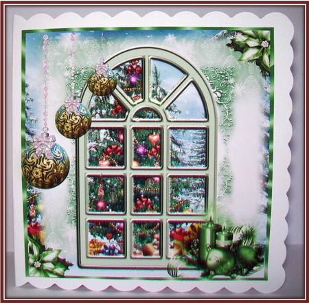 Beautiful Christmas Window Green Decorations by Rae Trees