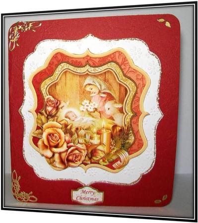 Mary & Jesus Christmas Bracket Topper Decoupage & Insert by Rae Trees