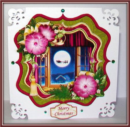 Christmas Eve Window Bracket Topper Decoupage & Insert by Rae Trees
