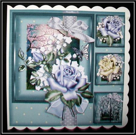 The Blue Rose Card Front Mini Kit by Rae Trees
