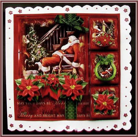 Santa on Christmas Eve Card Front Mini Kit by Rae Trees
