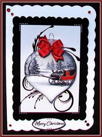 Black and White Collection Christmas Scene 1 by Rae Trees