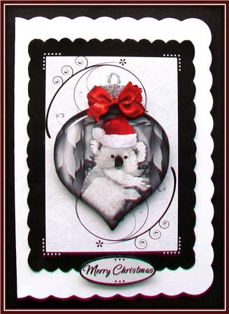 Black and White Collection Christmas Australian Koala by Rae Trees