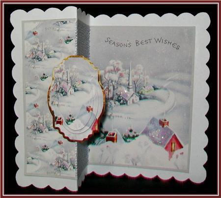 Church in the Hills No Hole Fold Back Card by Rae Trees
