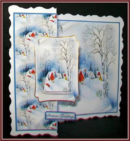Silent Night No Hole Fold Back Card by Rae Trees