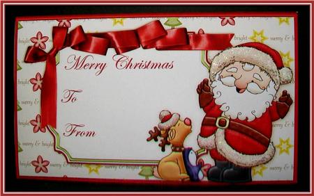 Santas Carols Christmas Money Wallet by Rae Trees