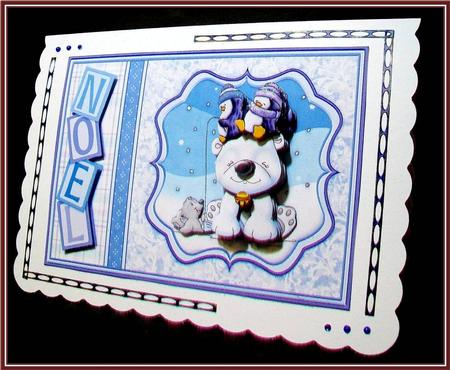 Polar Bear Fun Christmas Card Topper & Decoupage by Rae Trees