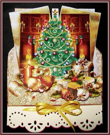 Christmas Tree and Gifts Over the Edge by Rae Trees