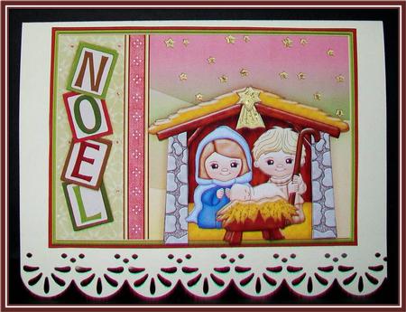 Nativity Noel Christmas Card Topper & Decoupage by Rae Trees