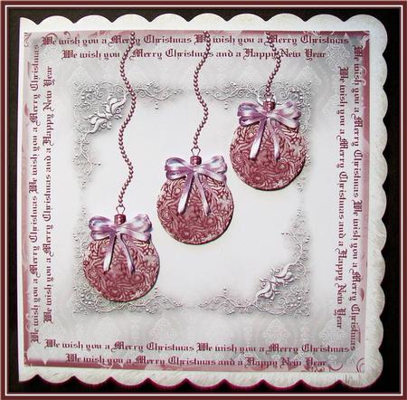 Ice Pink Christmas Baubles by Rae Trees
