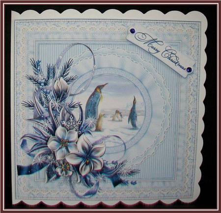 8x8 Family of Penguins Winter Scene by Rae Trees