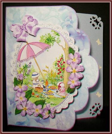 Having a Picnic Scalloped Envelope Card Topper by Rae Trees