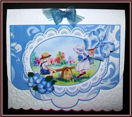 Seesaw Scalloped Edge Envelope Decoupage Topper by Rae Trees