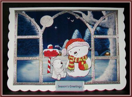 Which Way to the North Pole, Window Card by Rae Trees