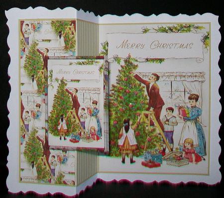 Dressing the Tree No Hole Fold Back Card by Rae Trees
