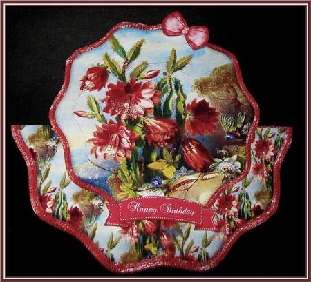 Vintage Painted Flowers Shaped Over the Edge Mini Kit by Rae Trees