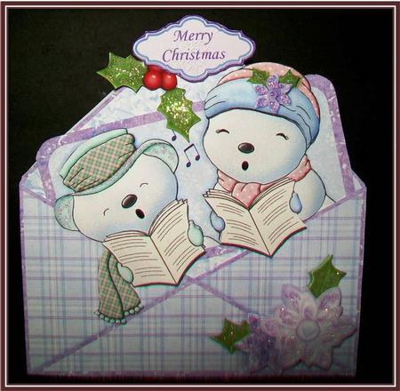 Merry Snowmen Christmas Envelope Peeper Card Mini Kit by Rae Trees