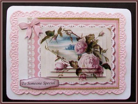 Beautiful Pink Rose and Vintage Scene, Pyramarge by Rae Trees