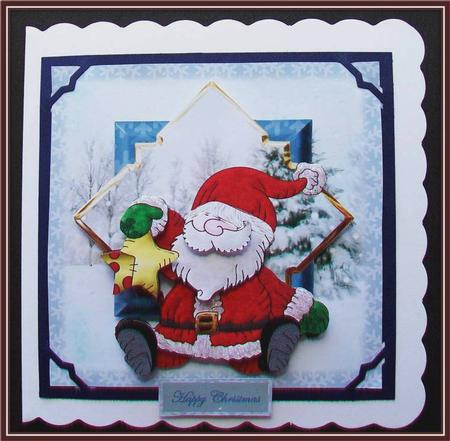 Santa Has Caught a Star Card with Topper by Rae Trees