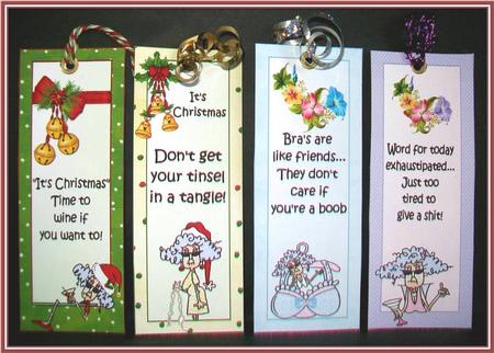 Four Stella Themed Bookmarks 2 Birthday 2 Christmas by Rae Trees