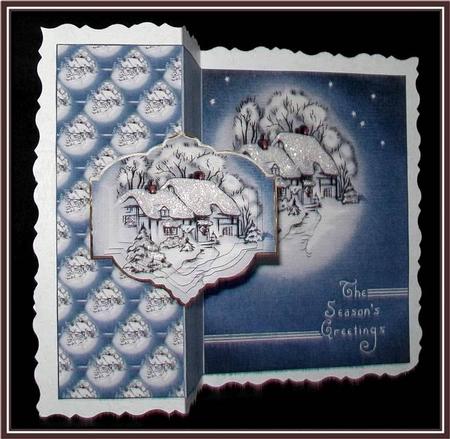 Vintage House No Hole Fold Back Card by Rae Trees
