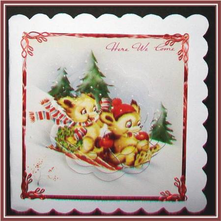 Teddy Bear Sledge Fun Card with a Petal Stacker by Rae Trees