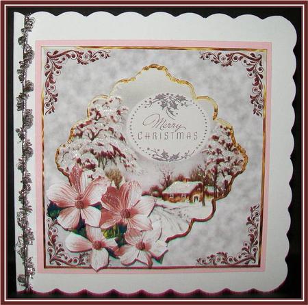 Vintage Christmas Scene Card with Topper by Rae Trees