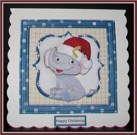 Elephants First Christmas Card and Decoupage by Rae Trees
