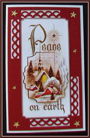 Vintage Church Dl Card with Pyramid Layers by Rae Trees