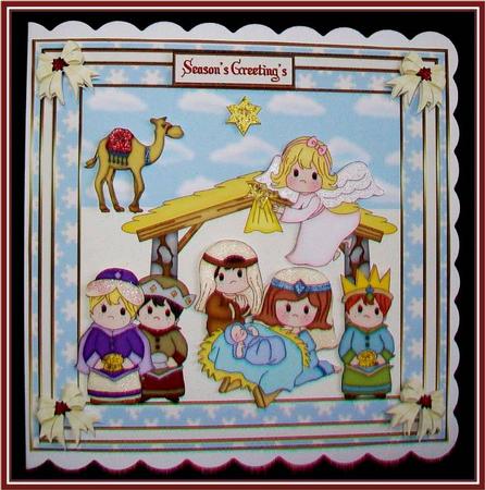 Christmas Baby Jesus is Born 8 x 8ins Mini Kit by Rae Trees