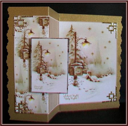 Silent Night, Holy Night No Hole Fold Back Card by Rae Trees