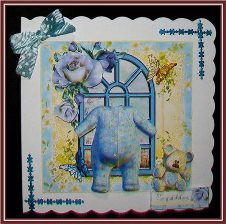 Baby Boy's Room Window Card Front Kit by Rae Trees