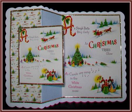 Sleigh Bells Ring Fold Back Card by Rae Trees