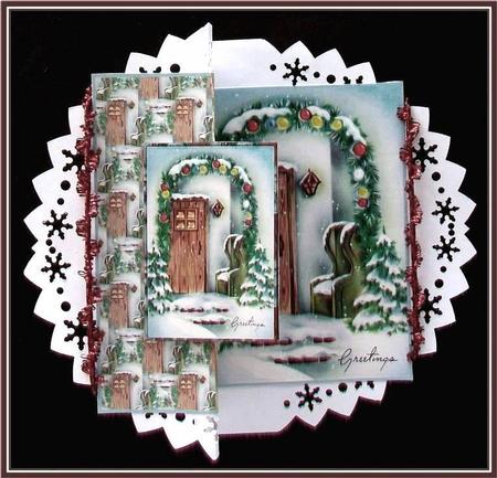 Christmas Lights Fold Back Card with Toppers by Rae Trees