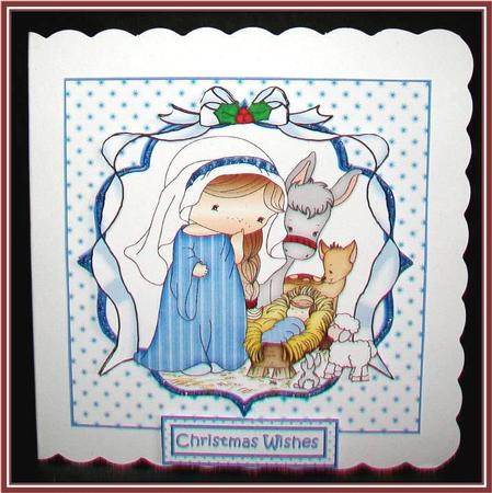 Izzy's Nativity Square Quick Card by Rae Trees