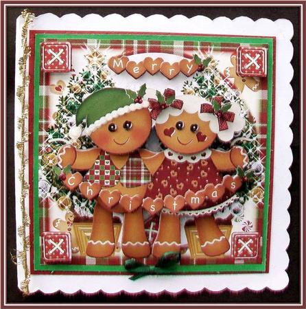 The Christmas Gingerbreads Card Front by Rae Trees