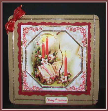 Christmas Candles Card with Shaped Layers by Rae Trees