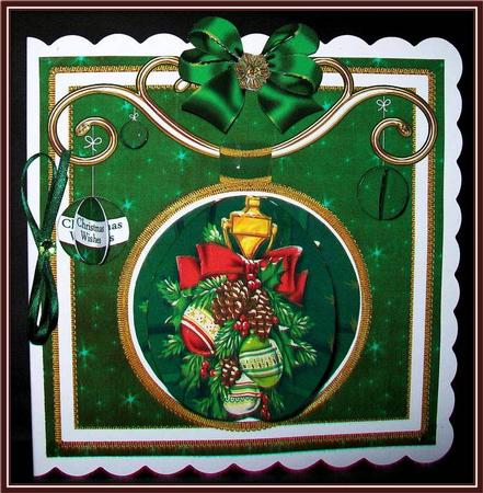 Green Display 3D Bauble 8in Card Front Mini Kit by Rae Trees