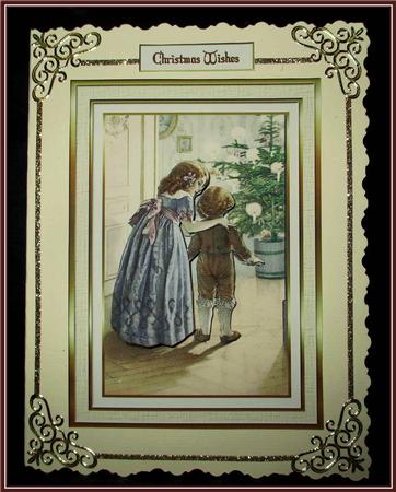 Christmas Wishes Decoupage Vintage Topper by Rae Trees