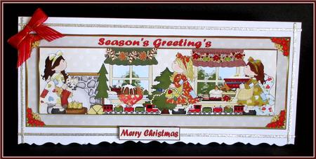 Season's Greeting's Large Dl Card Front by Rae Trees