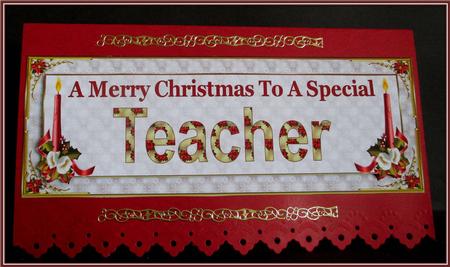 Teacher Large Dl Christmas Card Front by Rae Trees